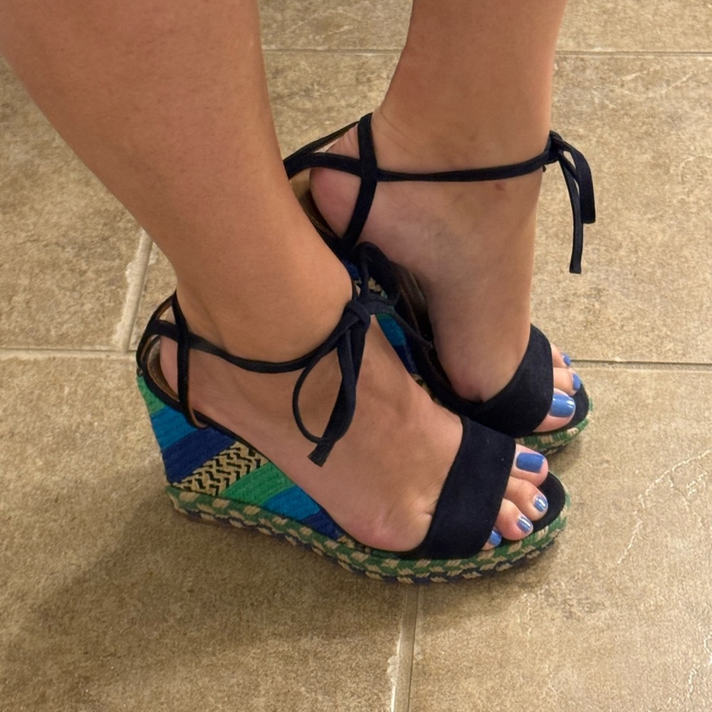 Aquazzura Firenze Lace-Up Espadrille Wedge Sandals – IT 38 (US 7.5–8)